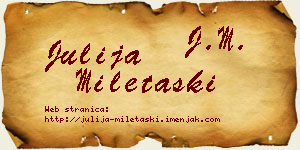 Julija Miletaški vizit kartica